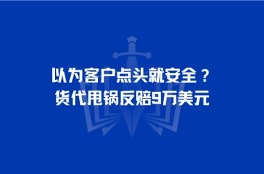 以为客户点头就安全？货代甩锅反赔9万美元