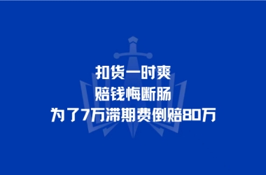 扣货一时爽，赔钱悔断肠，为了7万滞期费倒赔80万