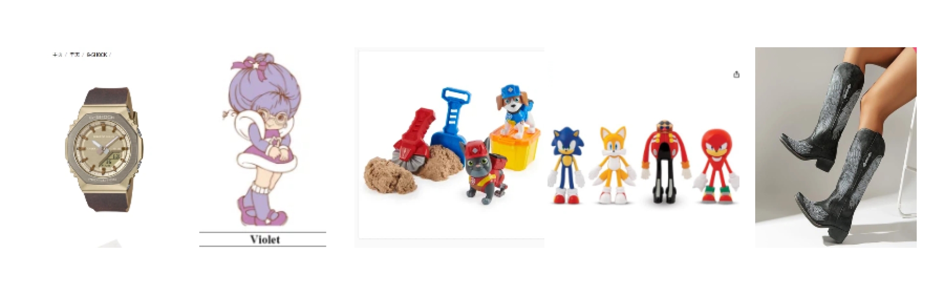 5天发7案！擦边Casio卡西欧的卖家要哭了！小心这款靴子图案哦！刺猬索尼克、Hallmark、汪汪队立大功动漫全都逃不了！