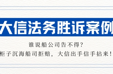 大信法务胜诉案例①：谁说船公司告不得？柜子沉海船司拒赔，大信出手信手拈来！